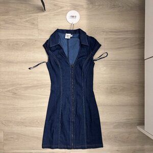 Princess Polly | Navedo Denim Mini Dress Dark Blue